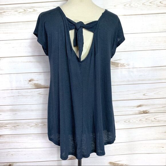 Bobeau tie back blue tee shirt top size S - Picture 4 of 6